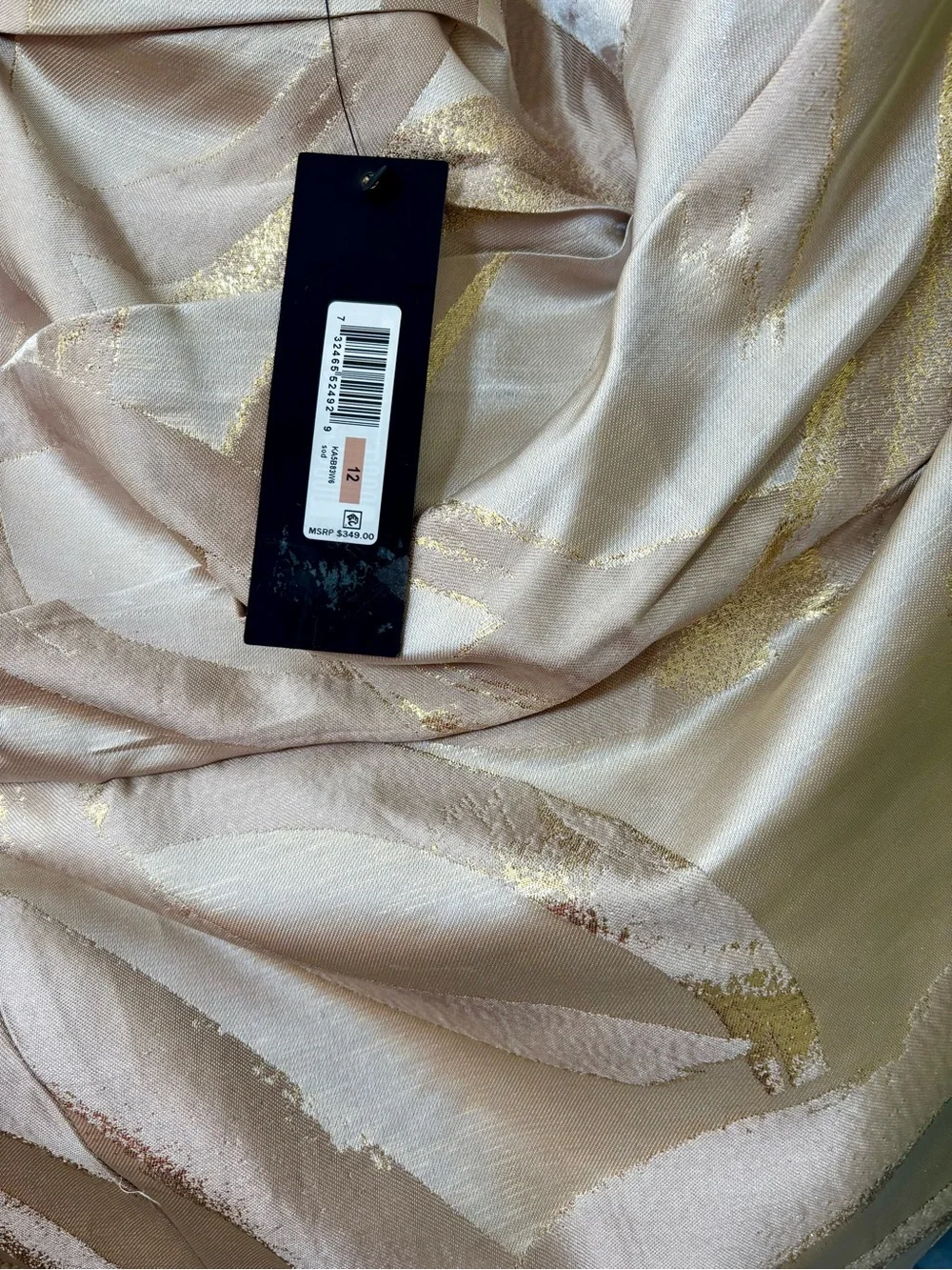 NWT Donna Karan Jacquard Metallic Maxi Gown Size 12 - Picture 9 of 10